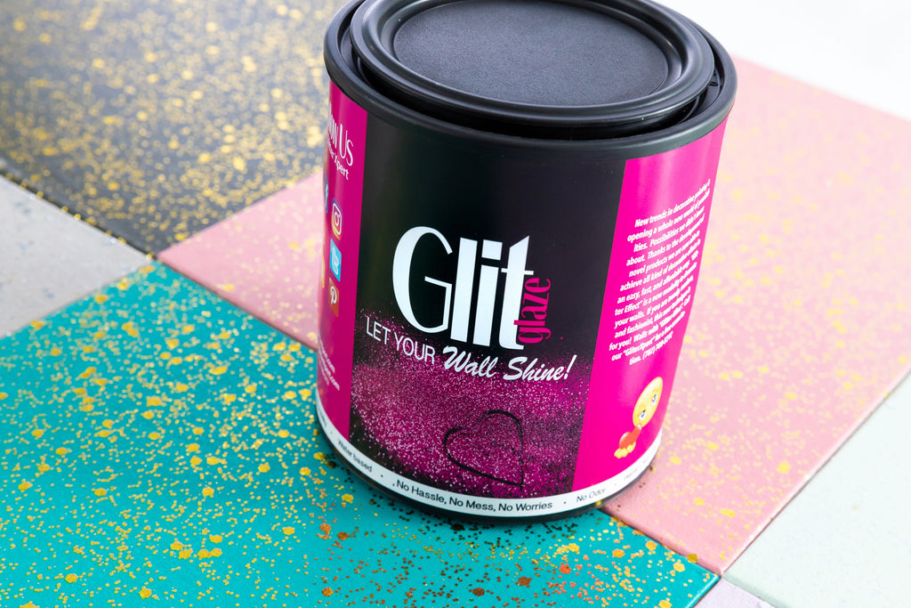 GlitGlaze Chic finishing is a water base glitter paint